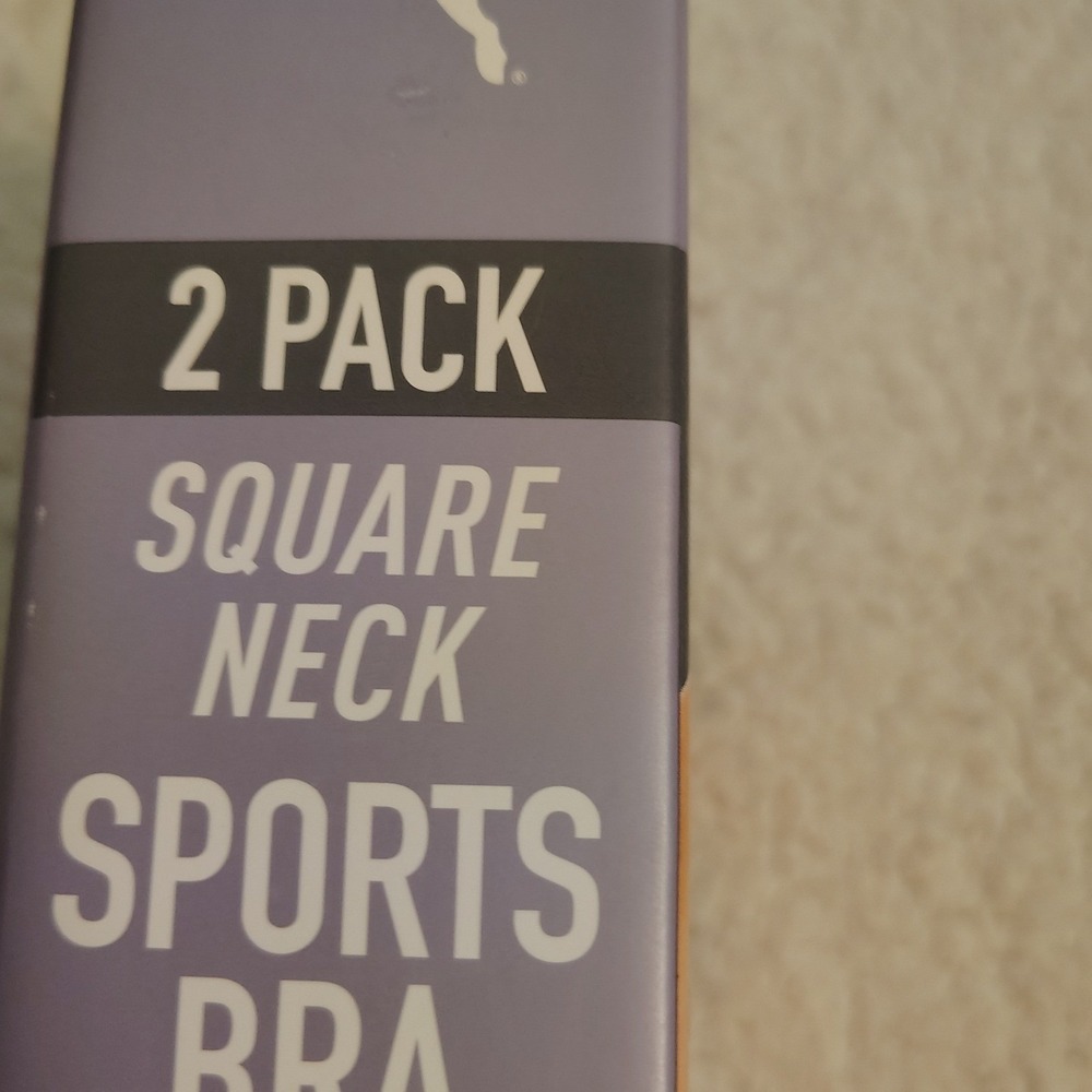 True & Co Puma Bra 2-Pack Bundle Womens Large Nude Black White Purple NEW 4 Pack